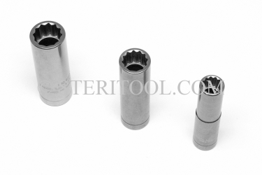 #12258 - 8mm 12pt x 3/8 DR Stainless Steel Deep Socket. 3/8 dr, 3/8dr, 3/8-dr, deep socket, 12pt, 12-pt, 12 pt, stainless steel